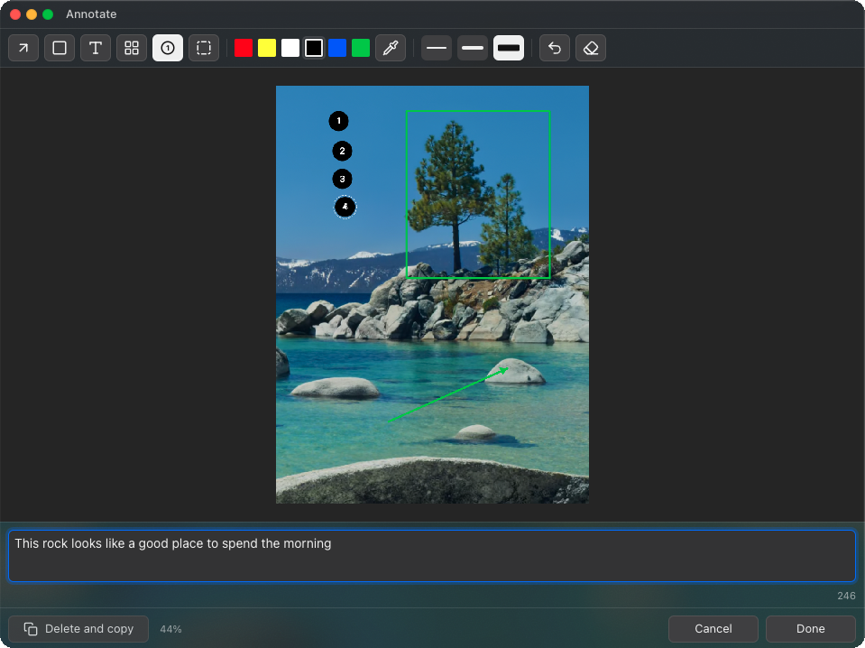 ShotFile annotation window